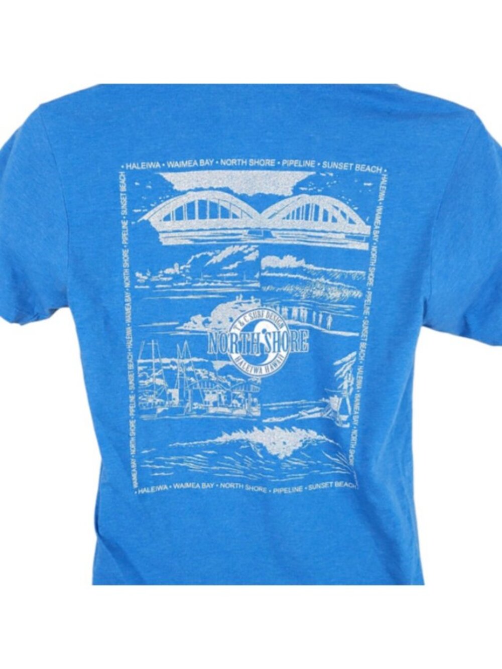 T&C Surf Designs T Shirt Mens Size Small Blue North Shore Haleiwa Hawaii